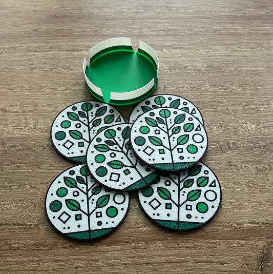 Modern geometric tree coasters